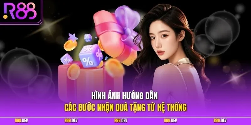 Hình ảnh hướng dẫn các bước nhận quà tặng từ hệ thống